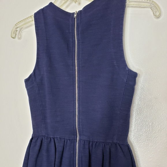 Madewell Casual Afternoon Navy Dress Neutral Fit & Flare Preppy Summer Trendy - Picture 2 of 13